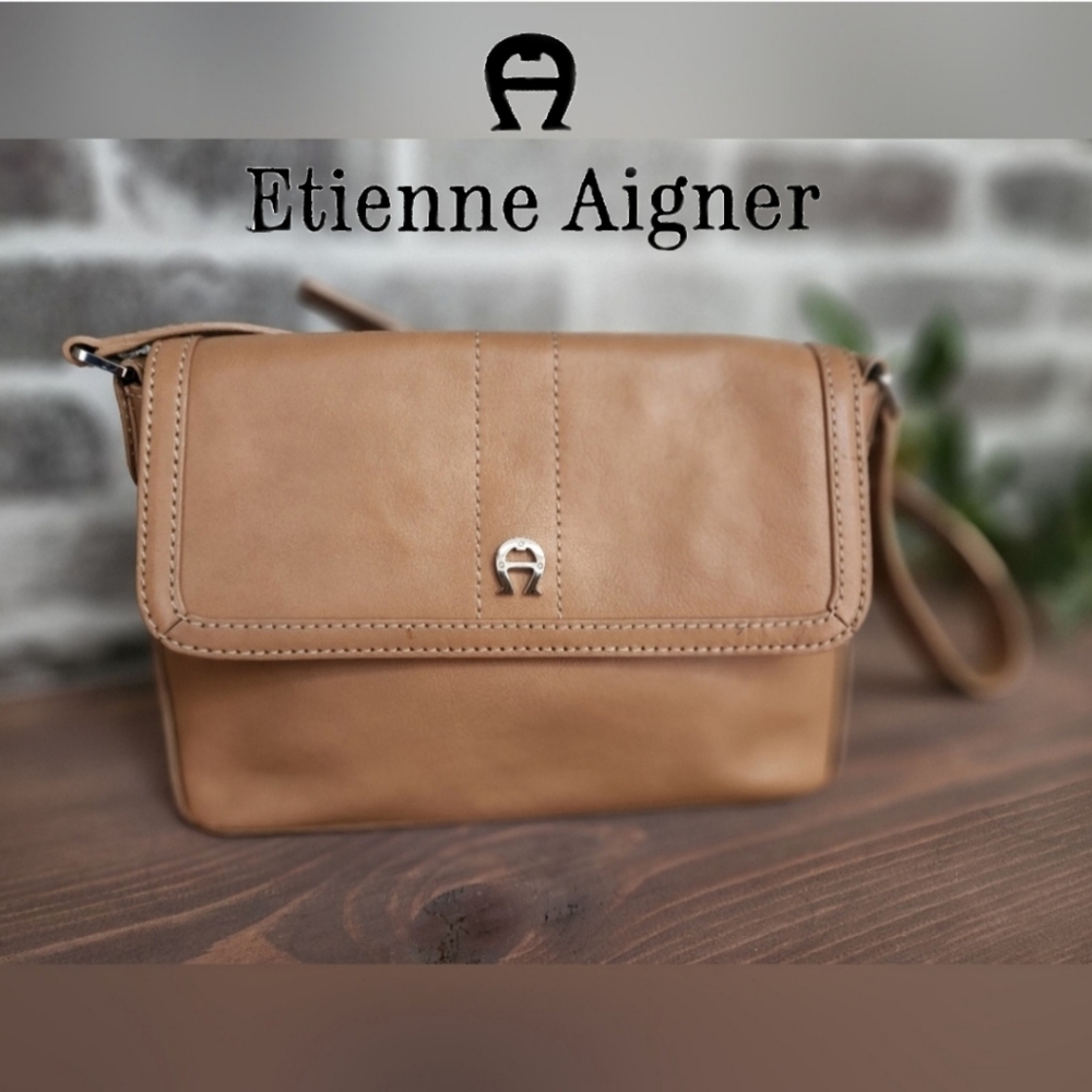 Etienne Aigner Vintage Khaki Tan Shoulder Bag Purse